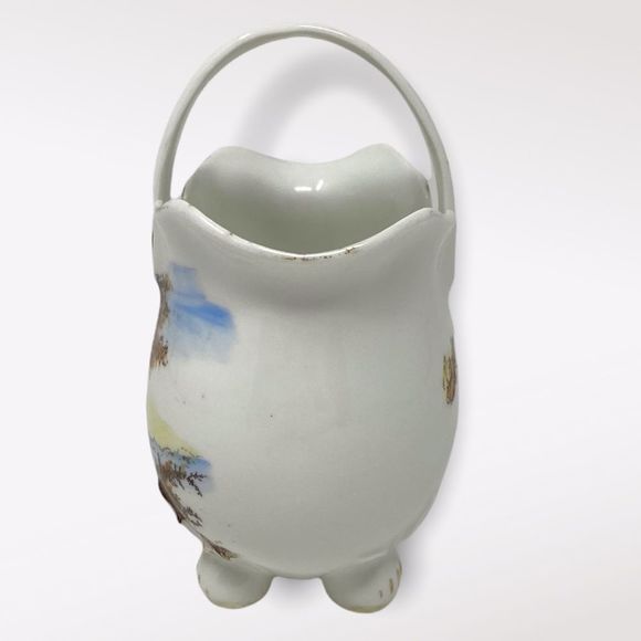 Vintage | Porcelain Basket With Scenery - Picture 3 of 8